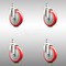 Service Caster 5 Inch 316SS Red Polyurethane Wheel Swivel 1/2 Inch Threaded Stem Caster Set SCC SCC-SS316TS20S514-PPUB-RED-121315-4 - alternate 1